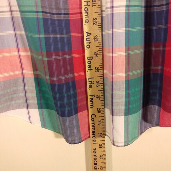 GANT shirt mens L Large Foxhunt plaid multicolor half short sleeve button - Picture 5 of 8